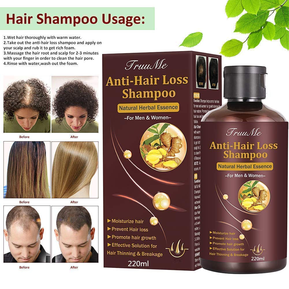 Hårvækstshampoo, Anti-hårtab, Hårtabsshampoo, Naturlig urteshampoo for hurtigere hårvækst, Lotion Naty Shop Hårpleje