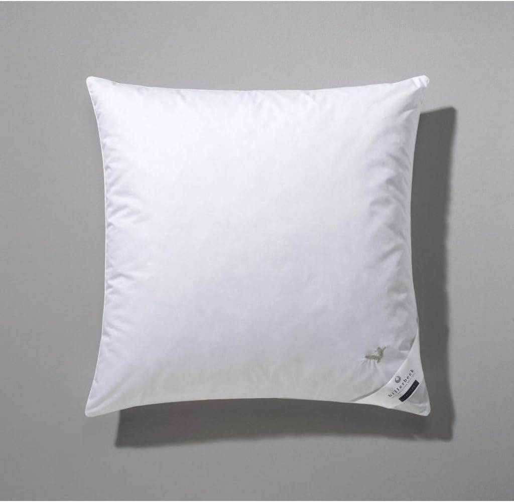 Billerbeck Pude E04 Gold Edition 15 Med fast støtte - 80 X 80 Cm - Dunpude Velegnet til Allergi Med Blødt Betræk Naty Shop Standard Puder
