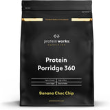 Protein Works - Proteingrød 360​| Myte Yderligere vitaminer og mineraler | Proteinreiches Frühstück | Kalorienarme Haferflocken | 6 portioner | Banan-choko-chip | 500G Cereal Naty Shop Standardtitel
