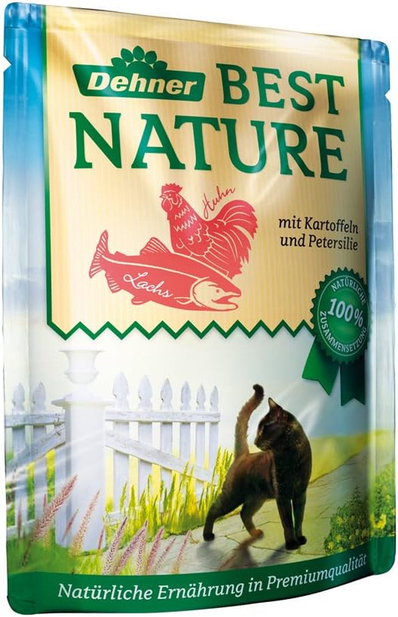 Dehner Best Nature Katzenfutter Multipack, Nassfutter, für ausgewachsene Katzen, er 2 x Kalb / Wild / Huhn / Kaninchen, 8 x 85 g taske (680 g)
