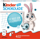 Kinder Chokolade (20 x 50 g) - Valentinsdagsgave til ham og hende, karneval og fastelavnsslik - Fyldte mælkechokoladebarer - 20 pakker med 4 individuelle barer hver