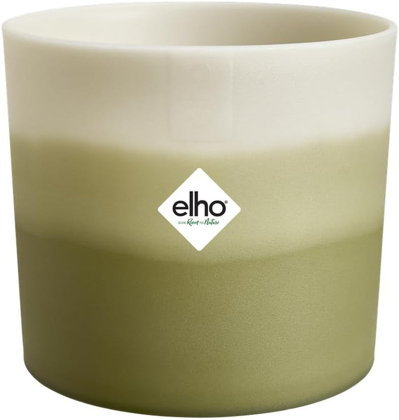Rund gryde elho Farvegradient 16cm - til indendørs brug - 100% genbrugsplast - Ø 15,9 x H 14,7 - Grøn/Bambusgrøn