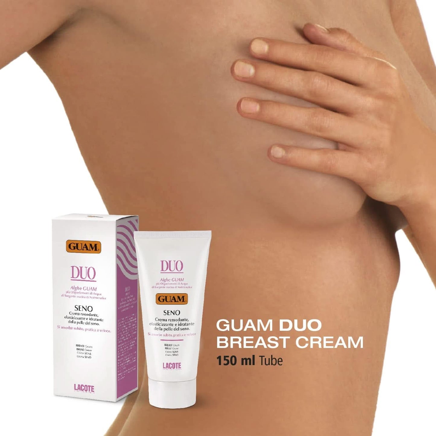 Guam, Duo Seno, Opstrammende, elasticitets- og fugtcreme til brysthud, 150 ml Kosmetik og skønhed Naty Shop