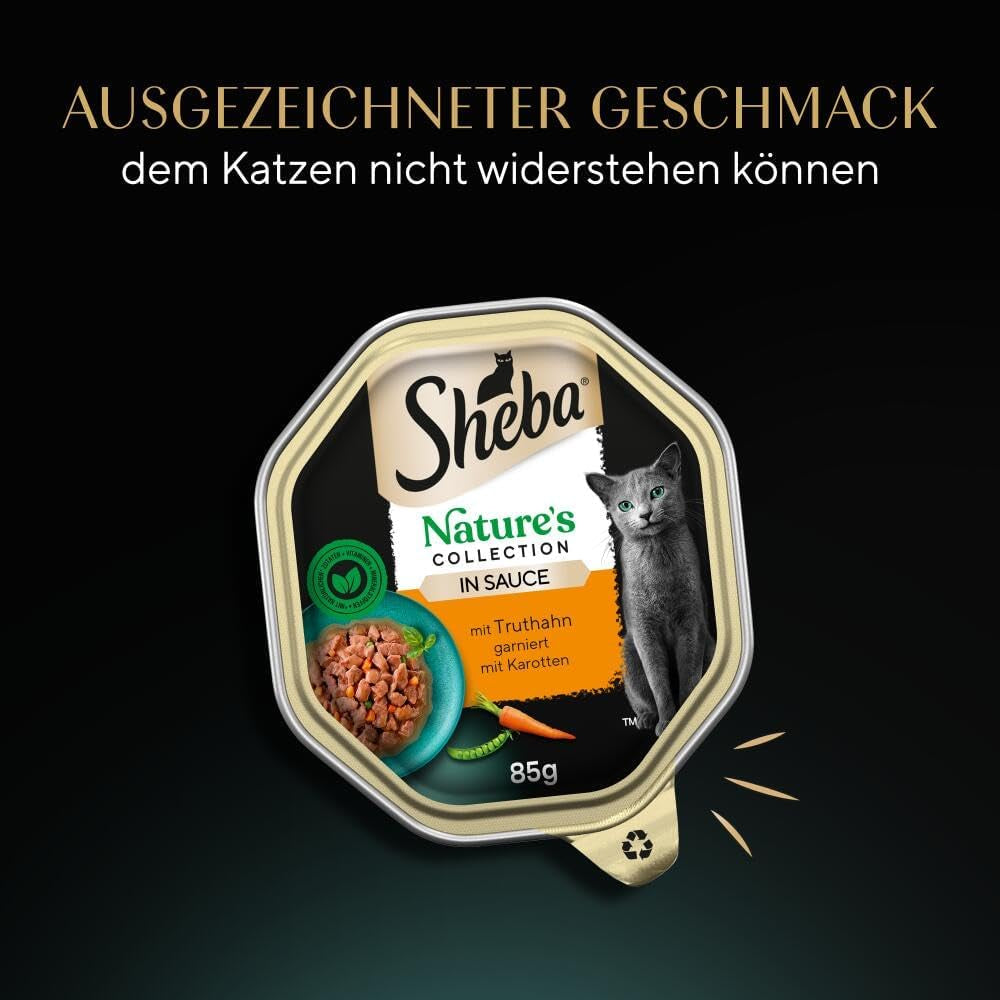 SHEBA Wet Cat Food, Nature's Collection i Tyrkietsauce, 2 x 11 x 85g