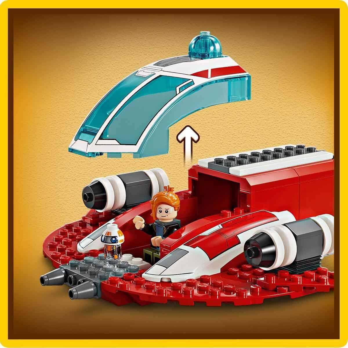 LEGO Star Wars: The Adventures of the Young Jedi Crimson Firehawk, startsæt til børn med bygbart rumskib, speedercykel og 3 figurer, gave til drenge og piger 4 år gamle 75384 byggesæt Besuche den LEGO-Store