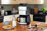 Russell Hobbs kaffemaskine med kværn og termisk karaffel [Digital timer, brusehoved for optimal udsugning og aroma] Grind&Brew (1-10 kopper, 3 maleindstillinger) Filterkaffemaskine 25620-56