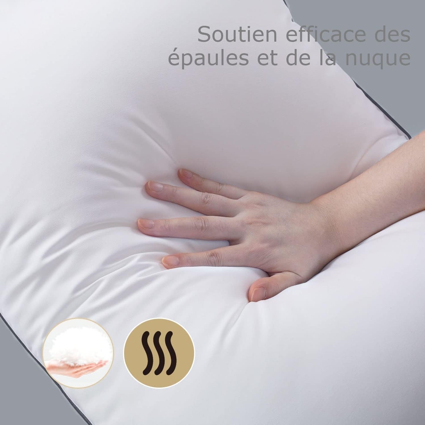Bedstory pude, 50 x 70 cm, 2 stykker, bidebestandig, svedåndende, hypoallergen, fyld: 100 % polyesterfiber, ultrakomfort og blød komfort og fremragende støtte Naty Shop standardpuder