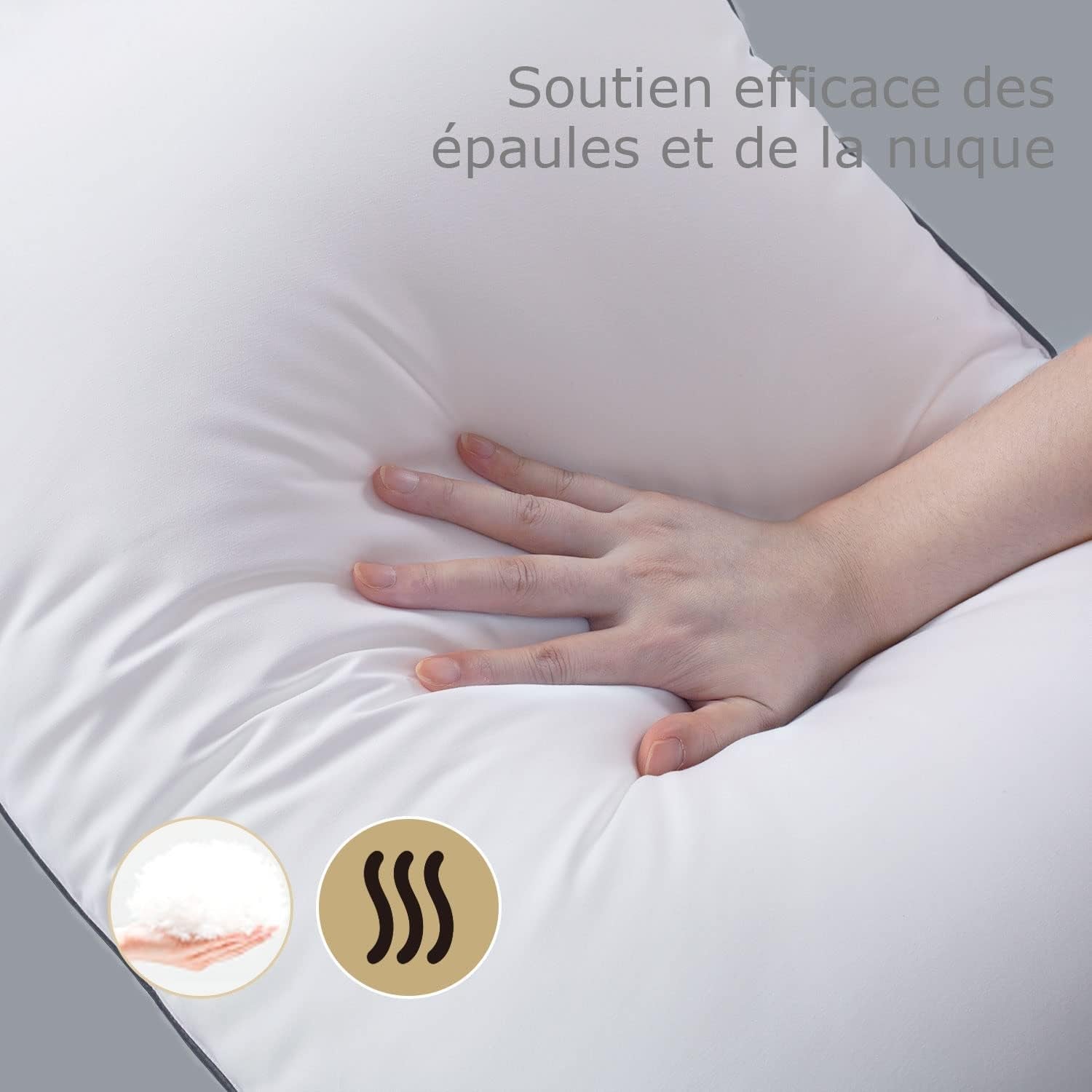 Bedstory pude, 50 x 70 cm, 2 stykker, bidebestandig, svedåndende, hypoallergen, fyld: 100 % polyesterfiber, ultrakomfort og blød komfort og fremragende støtte Naty Shop standardpuder