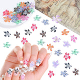 50 stk 3D Blumen Nägel Nail Charms Bunt Gelee Weich Kleber Lilie Flower Blume Nagel Hibiscus Zubehör Nageldesign Eis Kristall Geprägt Farbverlauf Lilien Für Mädchen Frauen Diy Basteldekoration