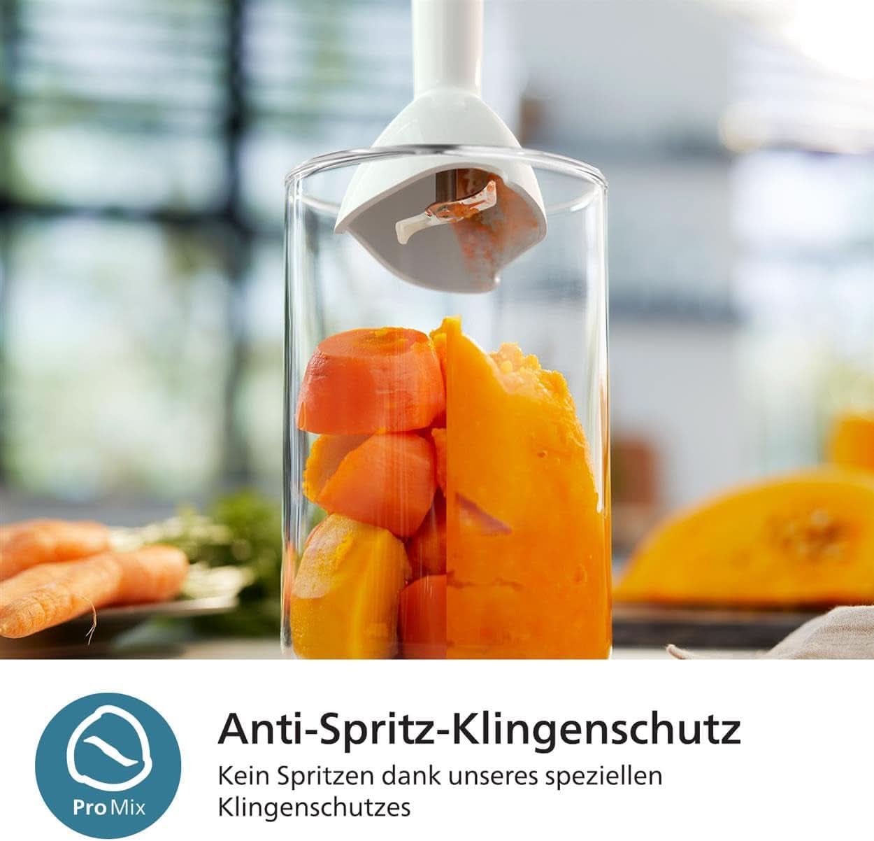 Philips 5000-Serie Stabmixer - 1200W Leistung. Promix-teknologi. Led Geschwindigkeitsanzeiger. Stufenlose Geschwindigkeitseinstellung. Kompakt design. Leicht Zu Reinigen. Schwarz (HR2681/00) Køkken Naty Shop