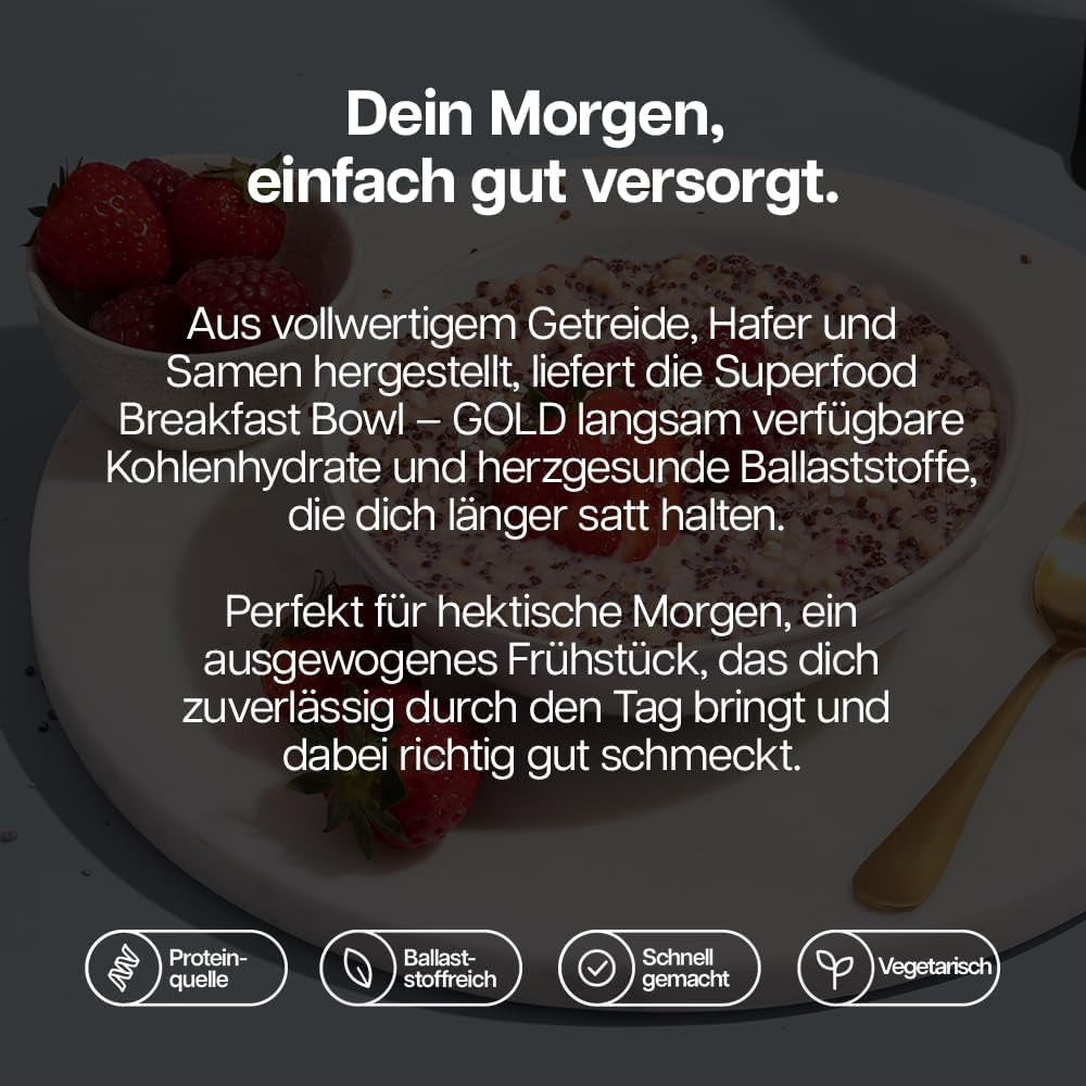 Protein virker | Superfood morgenmad - GULD Innovation, prisvindende korn, proteinmüsli, næringsrig med korn, frø og havre, fiberrig, æble og kanel, 10 portioner, 600 g