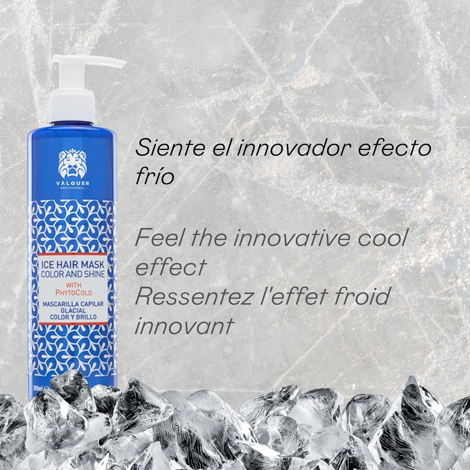 Valquer Profesional Ice Hair Mask Farve og Glans - Til farvet hår, 1000 ml Hårmaske Naty Shop
