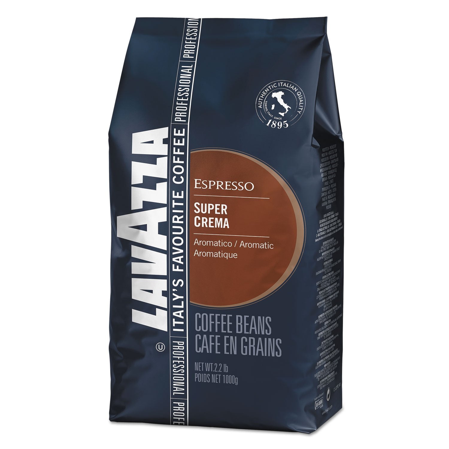 Lavazza Espresso Super Crema kaffe, hele bønner, malet kaffe, 1000g