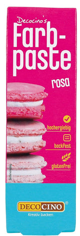 DECOCINO pink farvepasta - 20 g - Madfarve, ideel til farvning af kager, fondant og cremer - Fri for azofedtsyrer og gluten