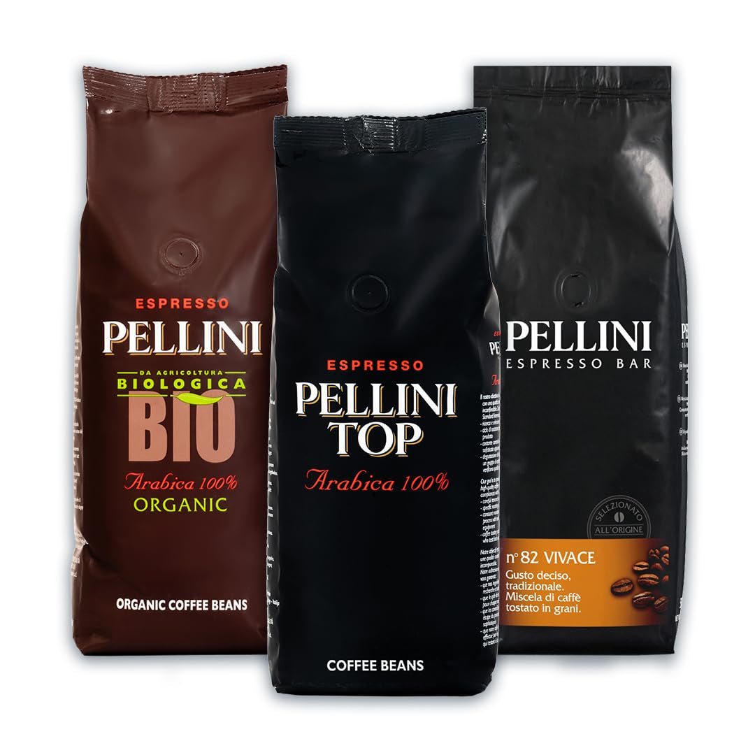 Smagssæt Pellini kaffebønner, økologiske, Vivace, 3 pakker á 500 g hver (1,5 kg)