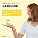Raab Vitalfood Kalium salt-Mischung, Mineralsalzmischung med 66,7% Natriumchlorid (Kochsalz) og 33% Kaliumchlorid, Kalium trægt zur Aufrechterhaltung eines normalen Blutdruck bei (1 x 200 g dosis)
