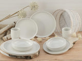 CreaTable, 33065, Uno Series Gul-Hvid 12-delt porcelænssæt, tallerkensæt i porcelæn, Tåler opvaskemaskine og mikroovn, fremstillet i Portugal