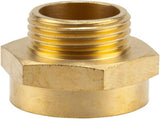 Gardena Messing Reducer Gevindnippel: Messingforbindelse til gevindreduktion f.eks. til pumper, 33,3 mm udvendigt gevind (G 1 tomme) / 42 mm indvendigt gevind (G 1 1/4 tomme) (7266-20)