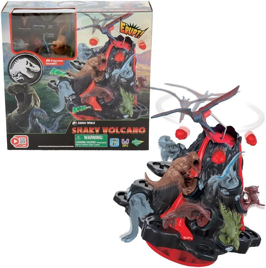 EPOCH Games - Jurassic World Trembling Volcano 7509 Dinosaur Legetøj brætspil til børn fra 4 år og opefter