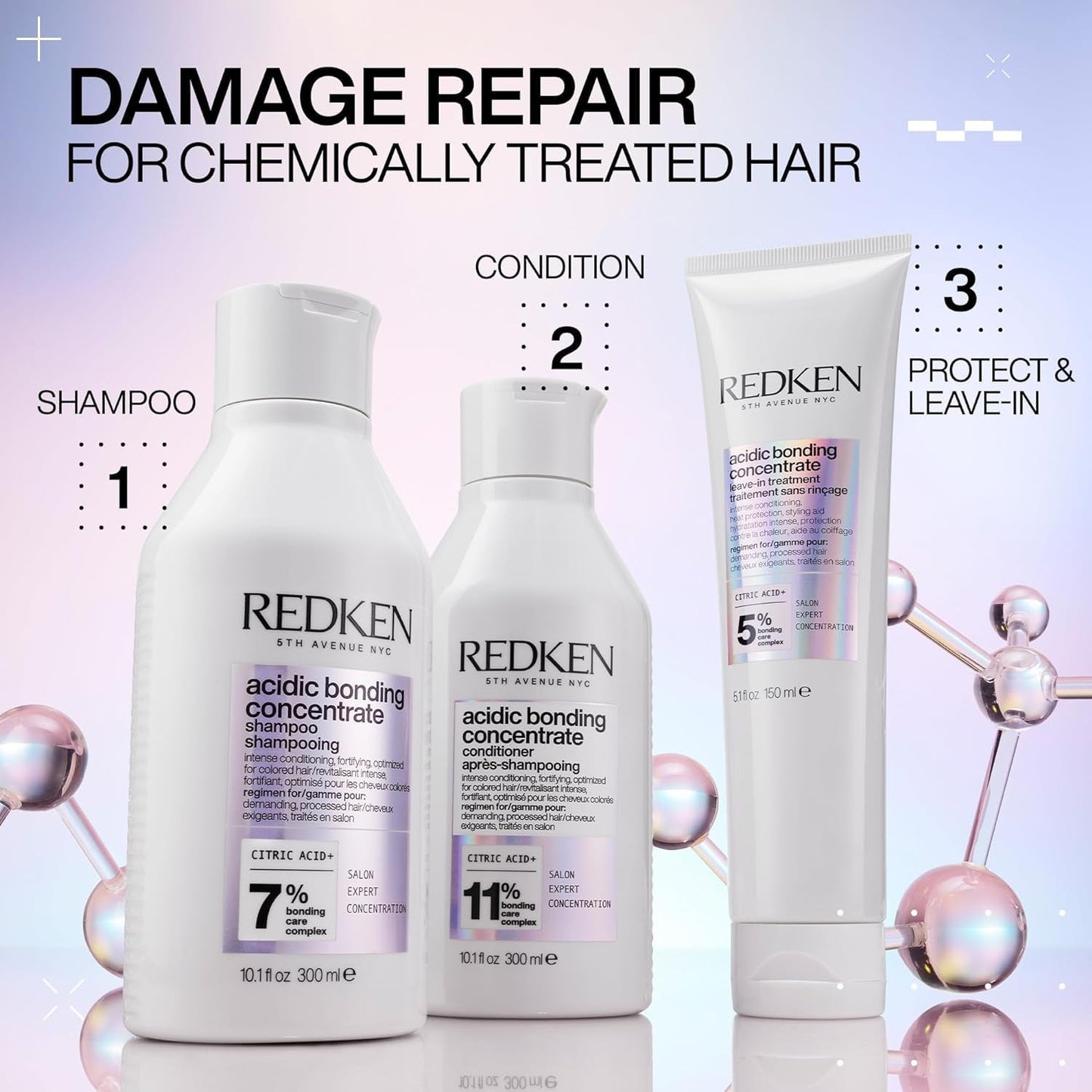 Redken Acidic Bonding Shampoo Koncentrat til farvet hår, 300ml Redken Brusebad og bad
