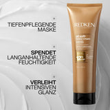 Redken hårmaske til tørt og skørt hår, revitaliserer og fugter, med keratinkompleks og arganolie, alle bløde tunge creme, 1 x 250 ml Naty Shop hårmaske