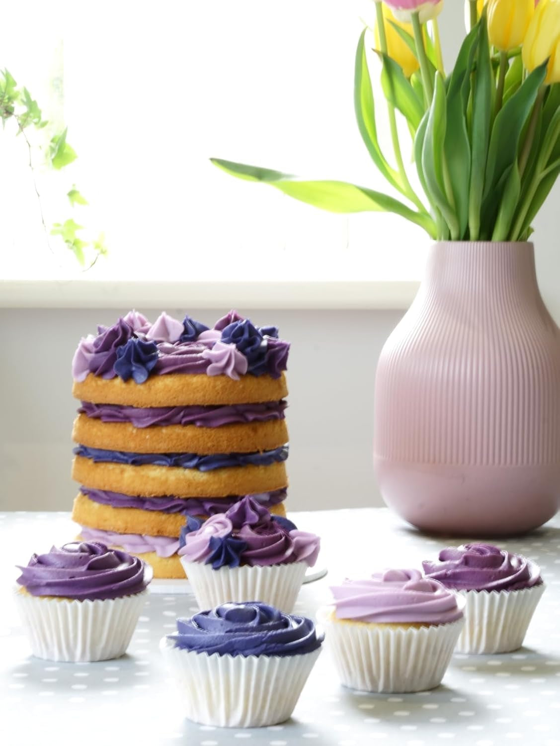 Sugarflair Pasta Madfarve Lilla Sæt med 4 Pasta Madfarve Fondant Marcipan Sukkerpasta Smørcreme og mere: Lilla, Lavendel, Drue Lilla, Deep Purple - Sæt med 4