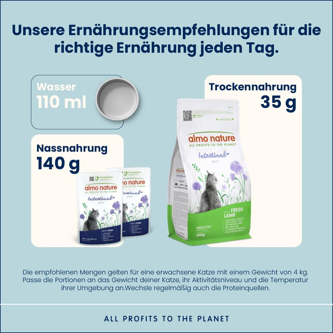 Almo Nature Functional - Tarmhjælp - Vådfoder til voksne og modne katte med følsomme tarme - med fisk - understøtter mikrobiomet - 70 g (pakke med 30)