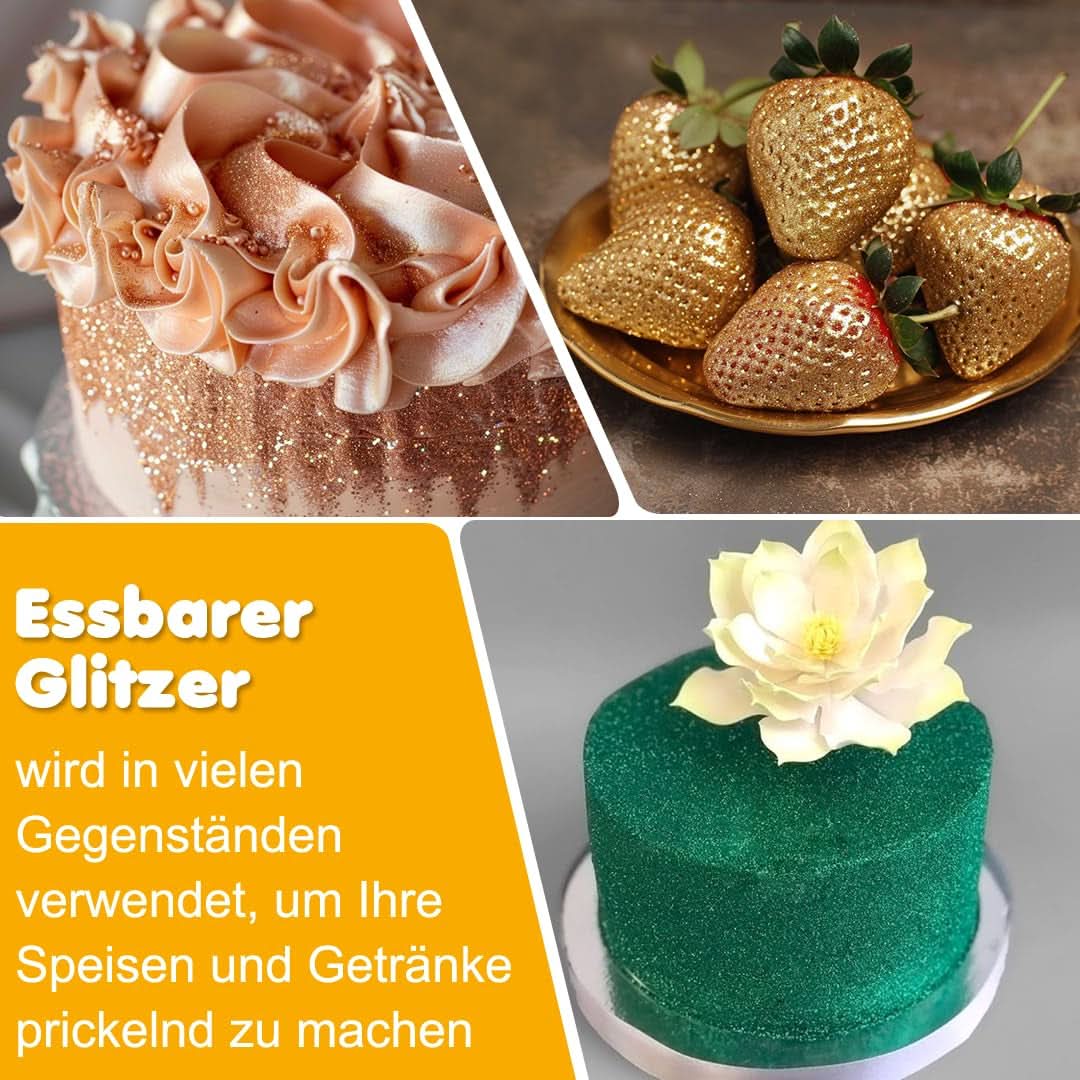 Spiselig glitter, sæt med 6 nuancer, 5 gram Glitter Naty Shop