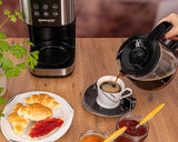 Rommelsbacher FKM 1000 filter espressomaskine - 1,5 liters vandtank til 12 kopper kaffe, glaskaraffel, udskudt start, holde varm funktion, aroma funktion, aftagelig filterholder 1x4
