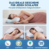 Cloudétoile Nakkepude Memory Foam Pude - 2 i 1 Ergonomisk ortopædisk pude Visco Foam Pude Side Sleeper Nakkestøtte Pude Højdejusterbar Memory Foam Pude Hvid 64X38X12cm Cervikal ortopædiske puder Naty Shop