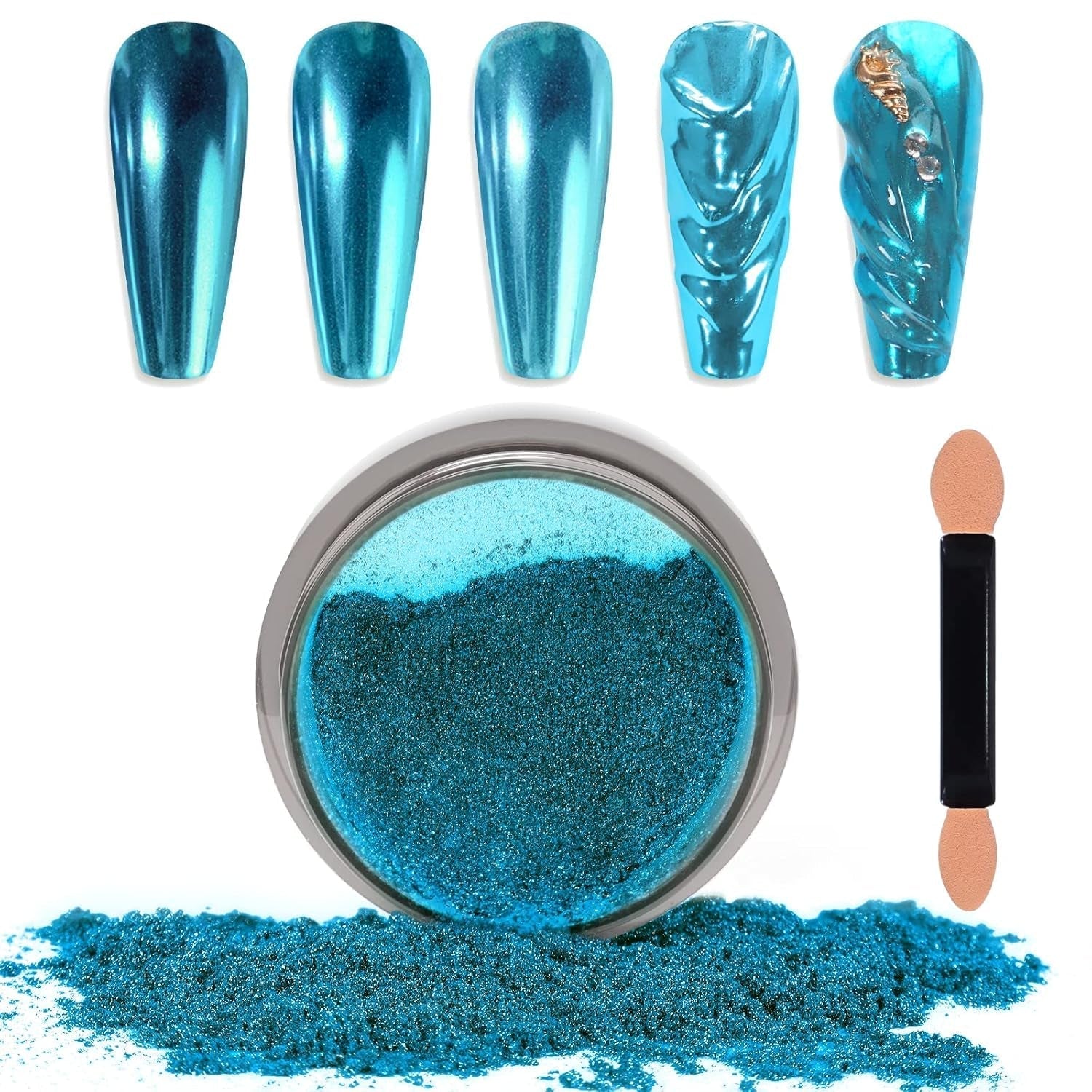 Chrome Nagel Pulver Spiegel Effekt Metallic Staub Holographische Glitter Glasierte Maniküre Dekoration Reflektierendes Pigment Für DIY Gel Polish Nail Art, Harz Handwork, Geschenke Für Gold