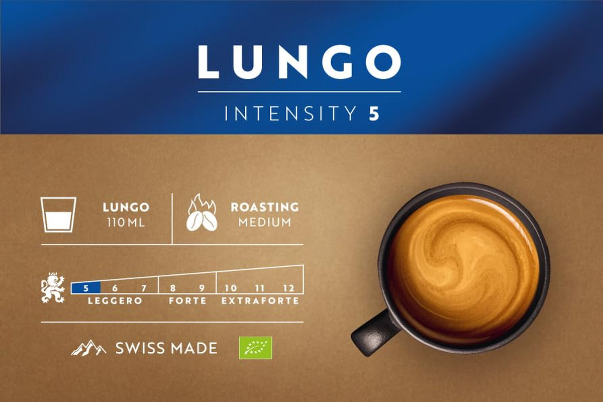 Café Royal Professional Pads, Bio Lungo, 50 Nespresso (R) Professionelle kompatible puder til kontor og gastronomie, Bio og Fairtrade certificering, 100 Prozent Arabica, Intensitet 5