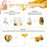 Spiselig glitterspray - 22G spiselig glitter, spiseligt glitterpulver til drinks, kagepynt, macarons - madfarve glitterpulver, spiseligt glitter til cocktails, muffins (pink)