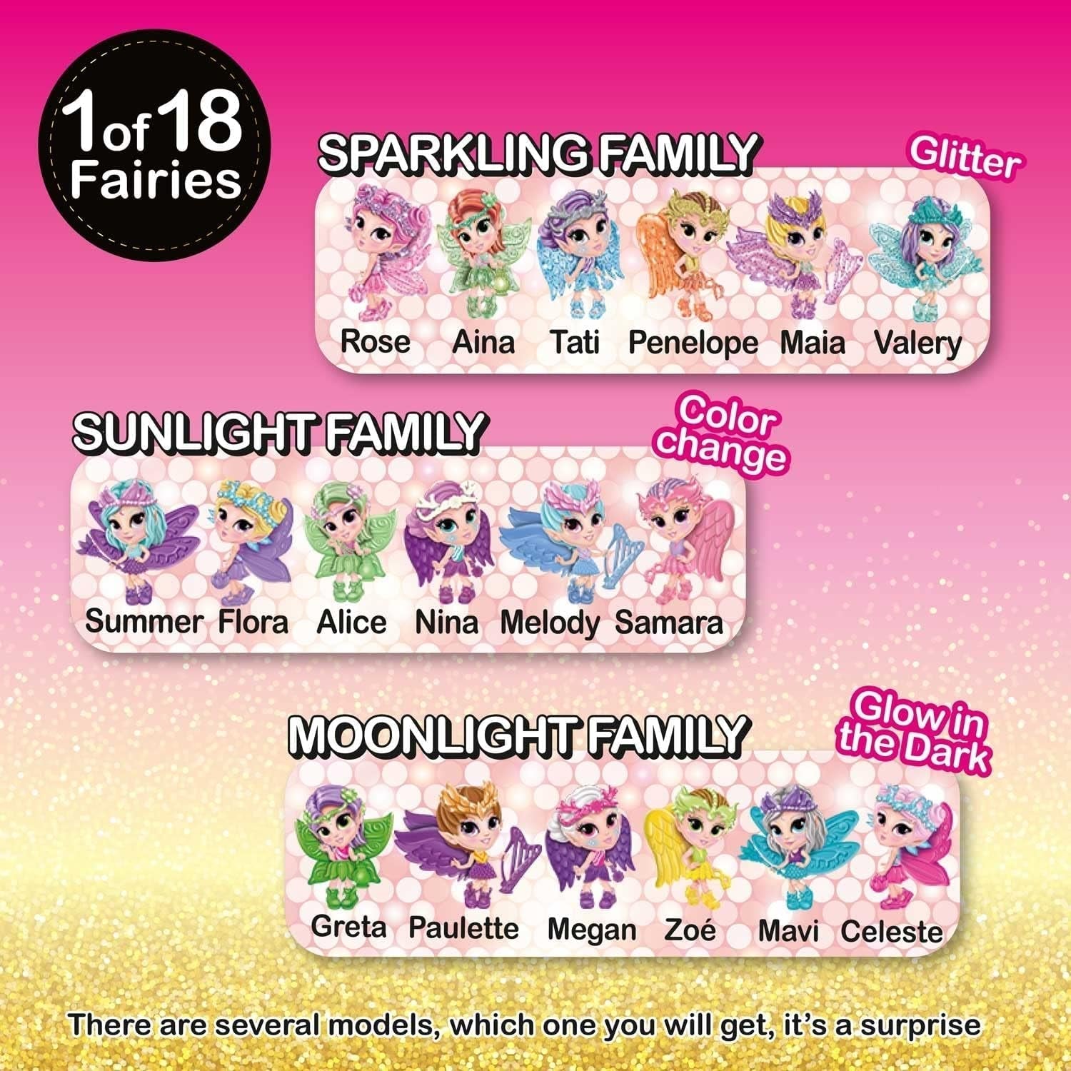 CRAZE Fairy in My Pocket | Fe dukke med vinger, samlerobjekt eventyr med specielle effekter såsom glitter, glød i mørket og farveskift Dolls Naty Shop