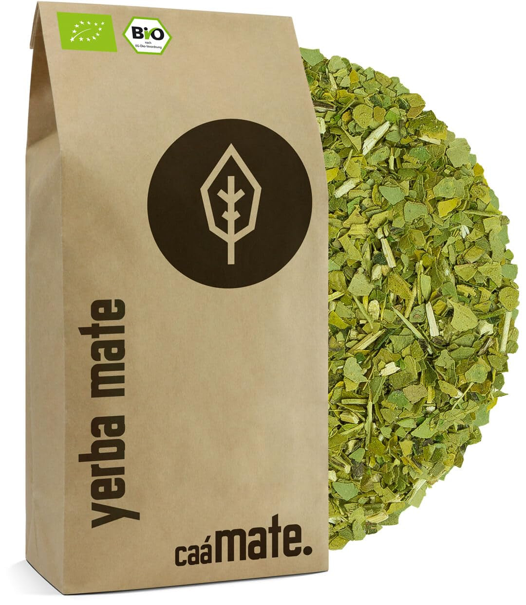 BIO Yerba Mate Te 1 kg ● Original ● Moden ● Uristet ● Lufttørret ● Røgfri ● Plastfri ● Fair Trade ● Mate te fra mateblade, matestykker og matebladpulver ● DE-ÖKO-006