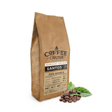 COFFEE CRUISE Santos Kaffeebohnen 1kg - Mittlere Röstung - Aroma Caramel - Für All Kaffeemaschinen - 100% arabisk