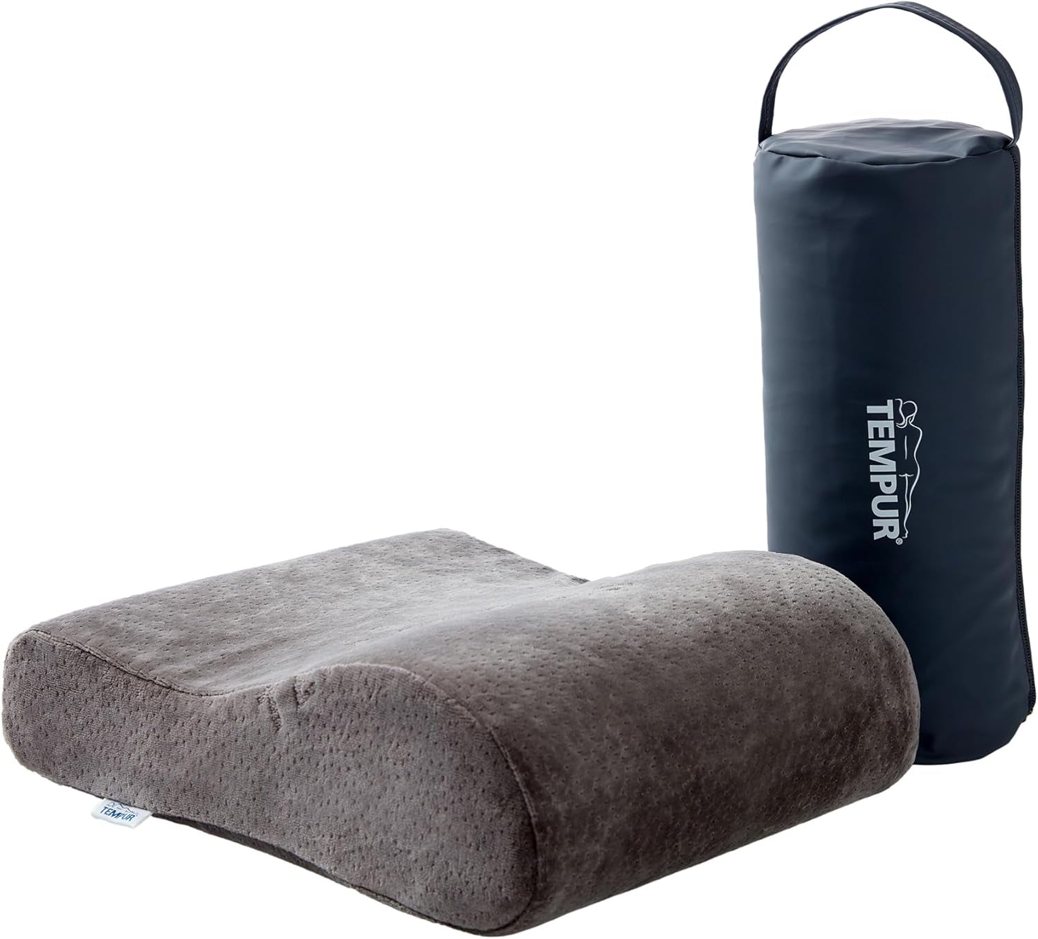 TEMPUR Memory Foam rejsepude, ergonomisk nakkepude, inklusive bæretaske, antracit, mål 25 x 31 x 10/7 cm