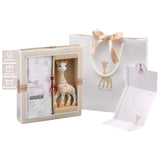 Sophie the Giraffe fødselsdagsgavesæt Sophiesticated rangle pouet 00012 Legetøj Bebe Naty Shop Stele Sophie La Girafe sæt tæppe og børnebørn
