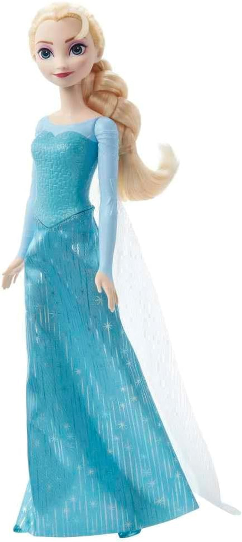 Elsa Mattel Disney Frozen Doll, Frozen Doll, Kambart blondt hår, Positionerbare, Aftagelige Sko, Disney Gaver, Alder 3+ Legetøj, HLW47