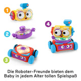 Fisher-Price 4-i-1 læringsrobot Linus til babyer og småbørn, legetøj fra 6 måneder - tysktalende, HCK39 Babylegetøj Naty Shop