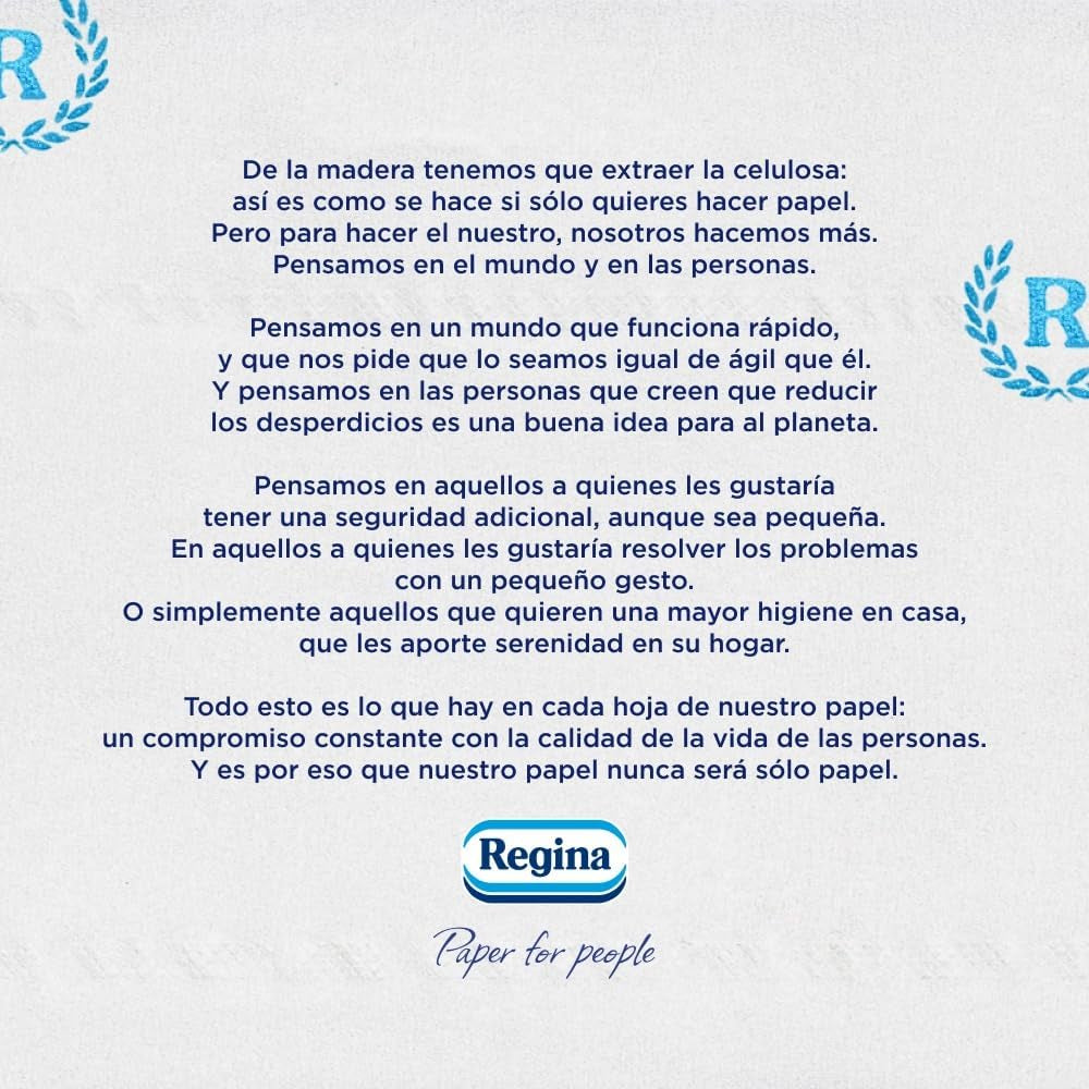 Regina Maxi Roll - 4 ruller toiletpapir, 500 2-lags ark pr. rulle, mere end tre gange en standardrulle, 60% genbrugsplastikemballage, 100% Fsc-certificeret papir