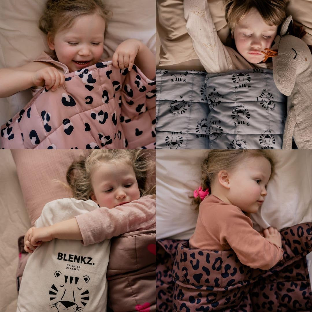 Vægtet babytæppe | 3,5 kg | 100X150cm | Terapi tæppe | Vægtede tæpper | Tungt tæppe (blåt tigeransigt, 3,5Kg-100X150 Cm) BLENKZ Senge og tæpper.