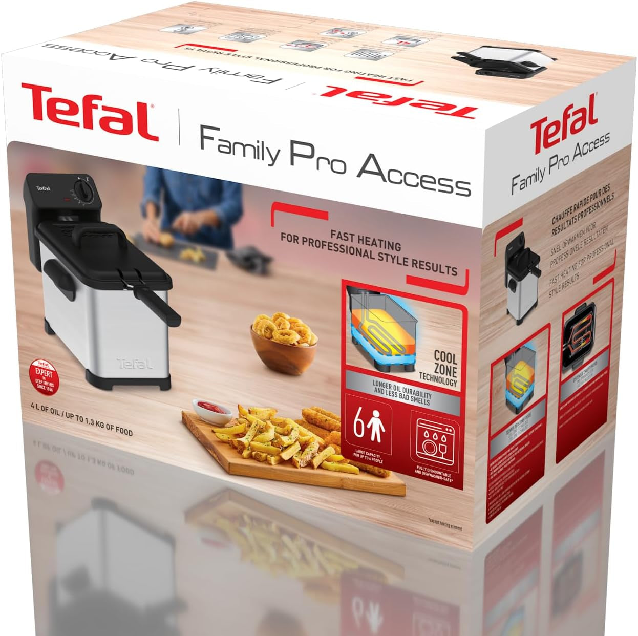 Tefal Family Pro Access 4.0L, 3000 Watt, semi-professionel, med olie, aftagelig olietank, kølezoneteknologi Hvidevarer Naty Shop