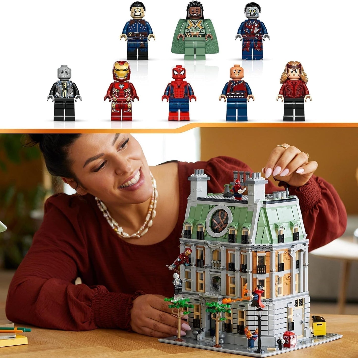 LEGO Marvel Sanctum Sanctorum 3-Etagers modulbyggesæt med Doctor Strange og Iron Man-minifigurer Avengers: Endgame Toy House Fan Collectible Great Room Decor 76218 Byggesæt Besuche den LEGO-Store
