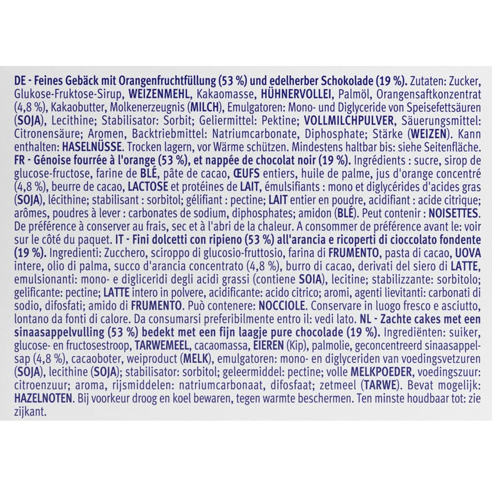Bahlsen Messino Edelherb - Pakke med 4 - Edelherb Chokolade Orange Fyld Fluffy Dej (1 x 125g)