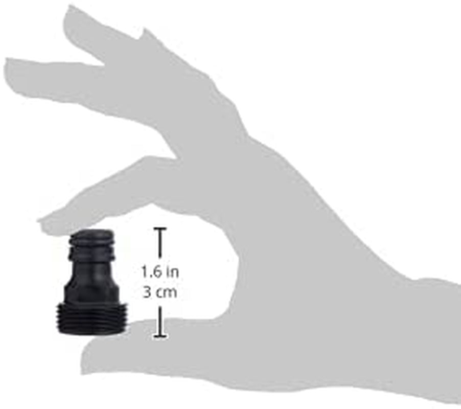 Adapter til Gardena-apparater: Tilslutning til det originale Gardena-system til vandingsapparater med indvendigt gevind, egnet til 26,5 mm gevind (G 3/4"), i æske (2921-20), Sort