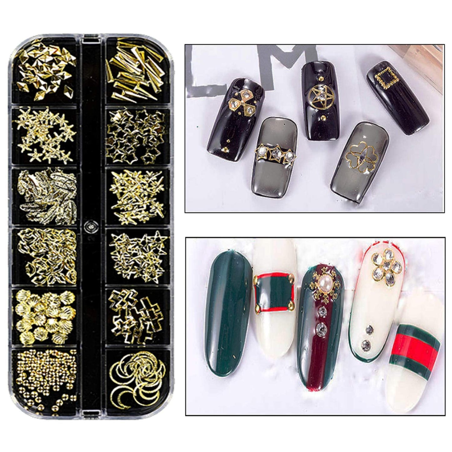 8 Boxen Nail Art Strass Kit - Nail Art Gemischt Strass Set, Nagel Kunst Strasssteine ​​Gems Perlen Edelsteine ​​Bunt Pferdeaugen Strass Für Nageldesign Zubehör Mit 1 Pinzetten Und 1 Strass Picker Für DIY