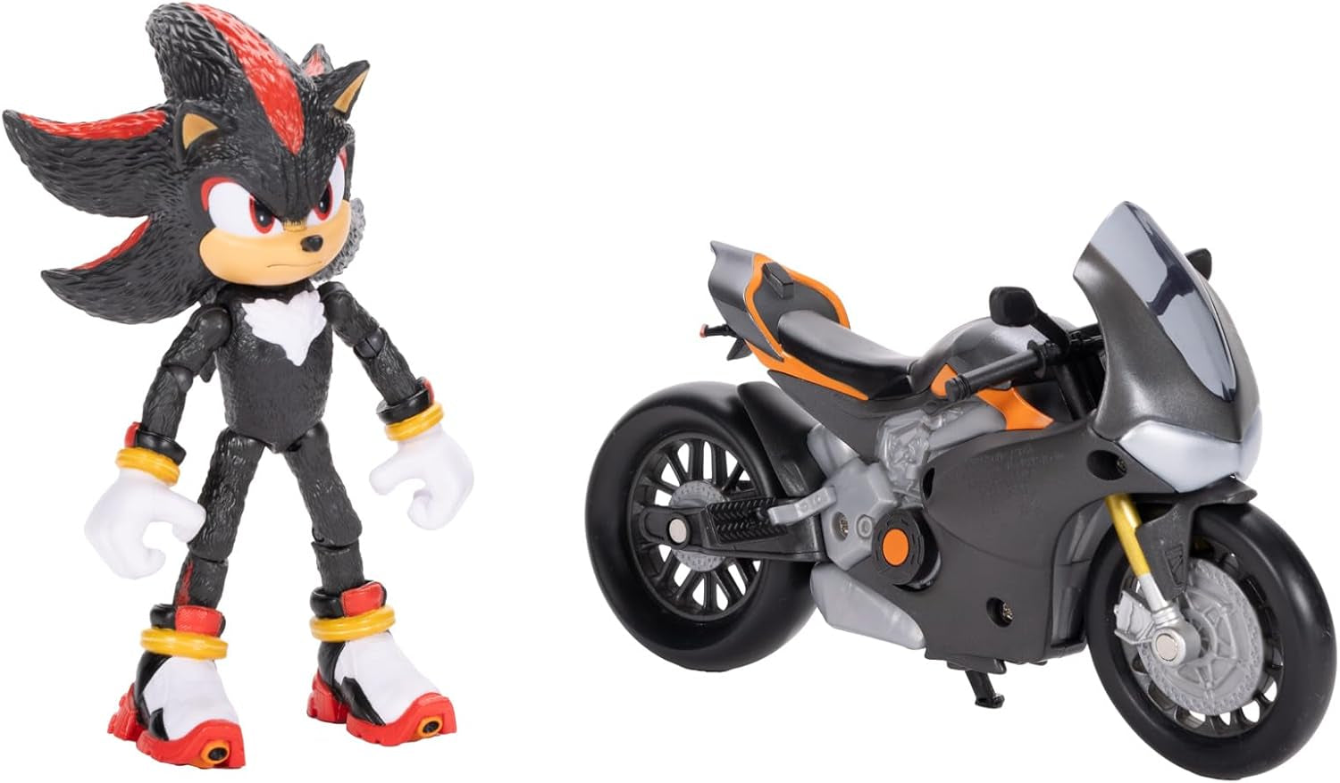 Sonic 3 The Movie Shadow Figure, 15 Cm, Bevægelig, Inklusiv Shadow Mobile fra Jakks Pacific, Akustisk, Sort Actionfigurer Naty Shop
