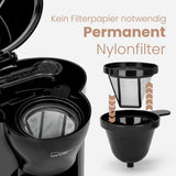 Clatronic® 1-kops kaffemaskine | Perfekt espressomaskine til enlige | Espressomaskine med filter, inklusive keramisk kop | Lille espressomaskine med filter, ideel til rejser | KA 3356