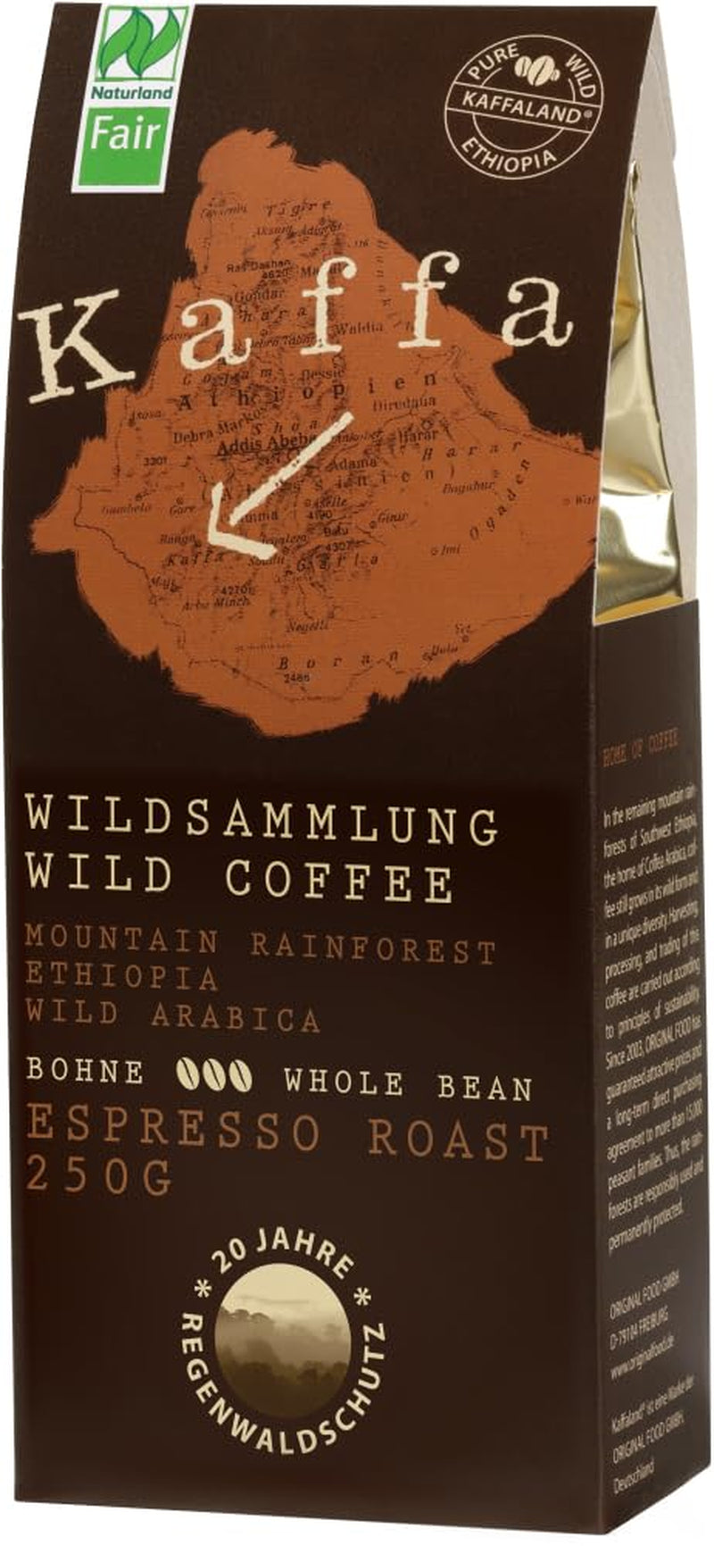 Brændt økologisk espresso, hele bønner (6 x 250 g)